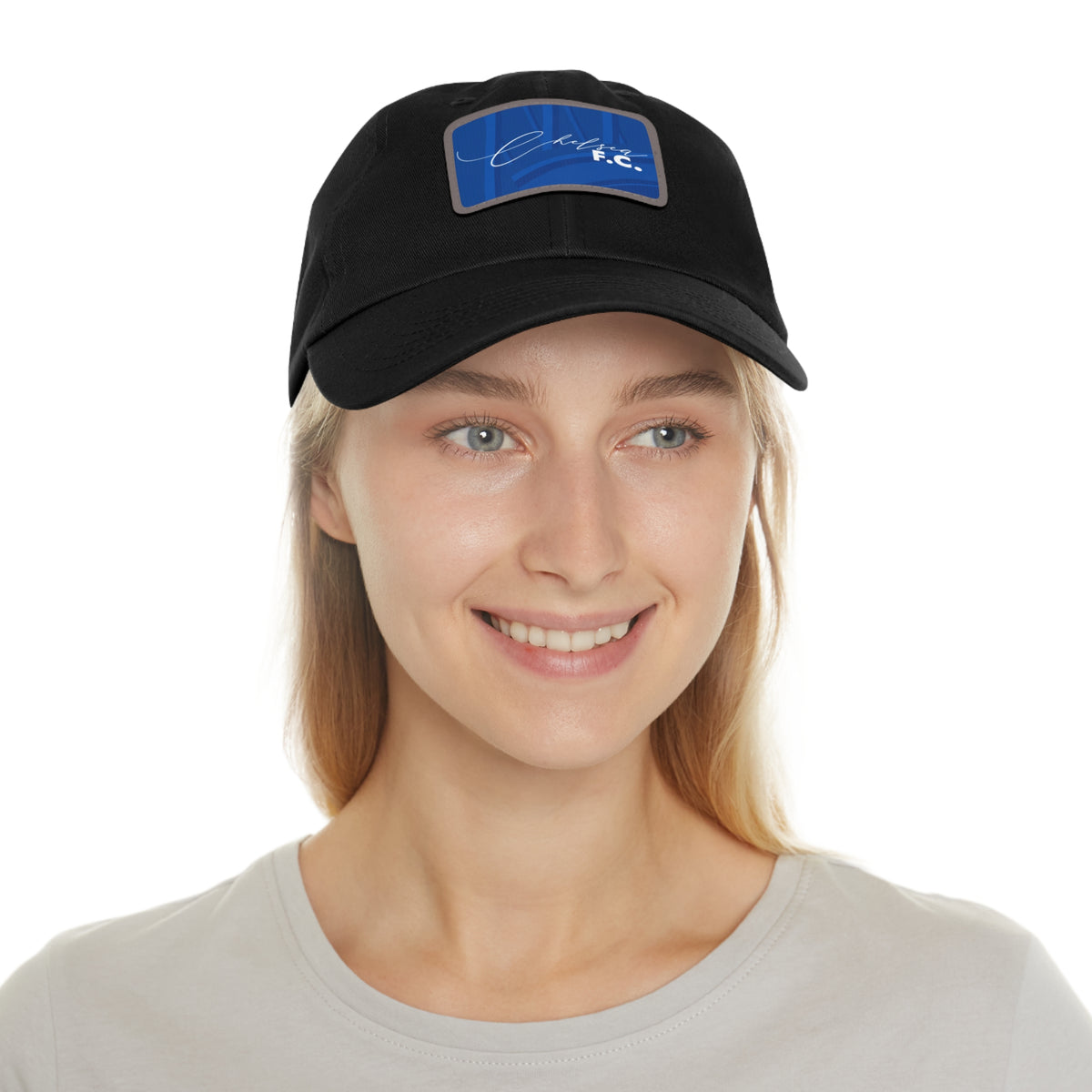 Chelsea FC 25/26 Home Kit-Inspired Leather Patch Baseball Hat