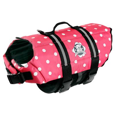 Paws Aboard Bright Pink Polka Dot Pet Life Vest