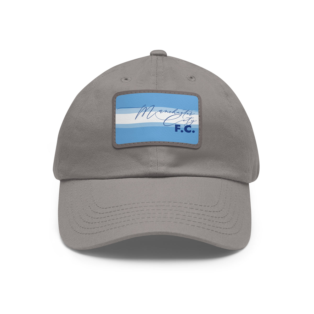Manchester City FC 25/26 Home Kit-Inspired Leather Patch Baseball Hat
