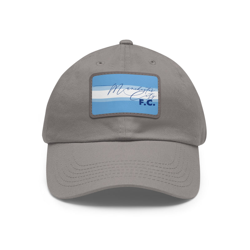 Manchester City FC 25/26 Home Kit-Inspired Leather Patch Baseball Hat