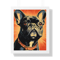 French Bulldog Pop-Art Retro Framed Print