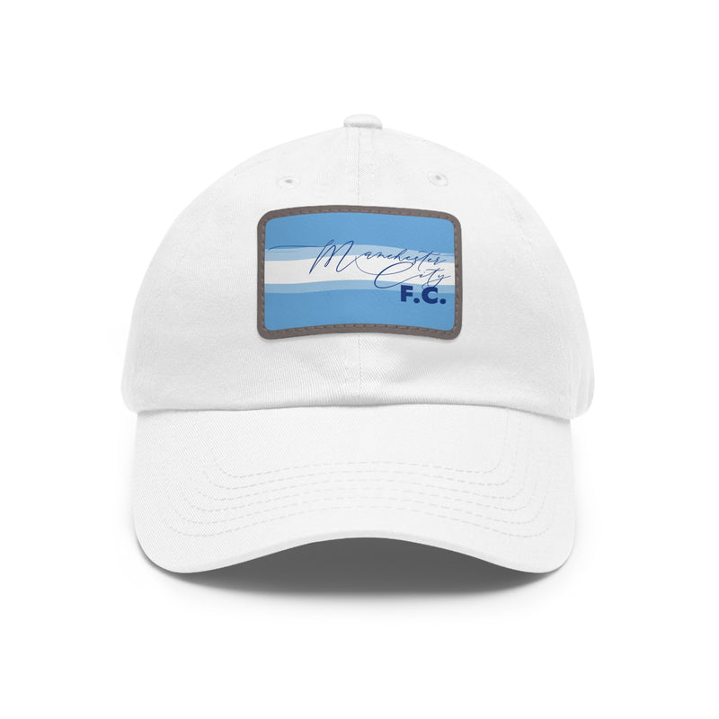 Manchester City FC 25/26 Home Kit-Inspired Leather Patch Baseball Hat