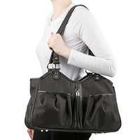 Metro Black Leather Trim Couture Bag Carrier with Tassel