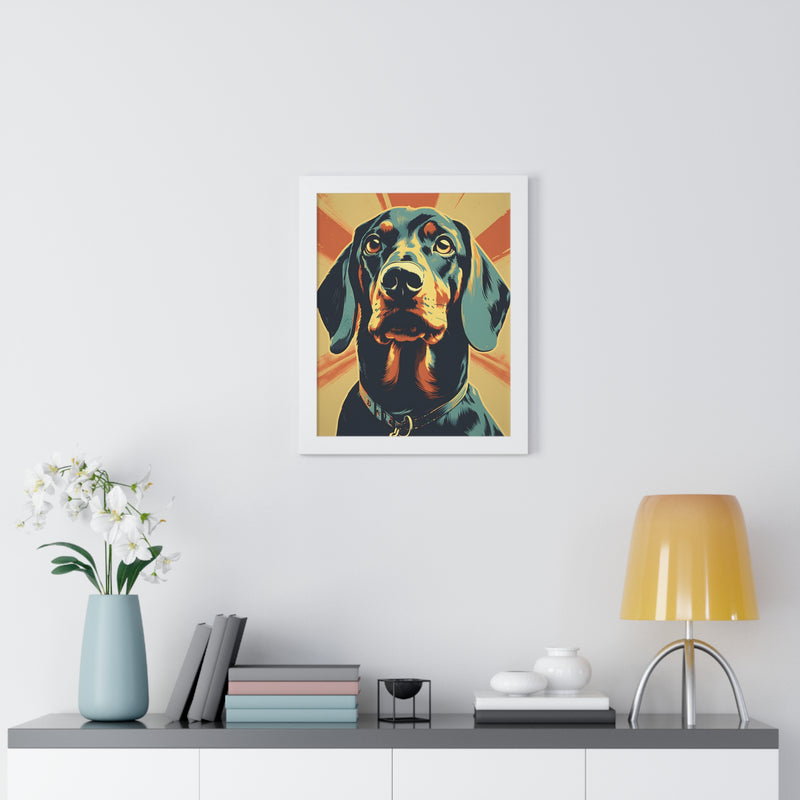 Dachshund Pop-Art Retro Framed Print