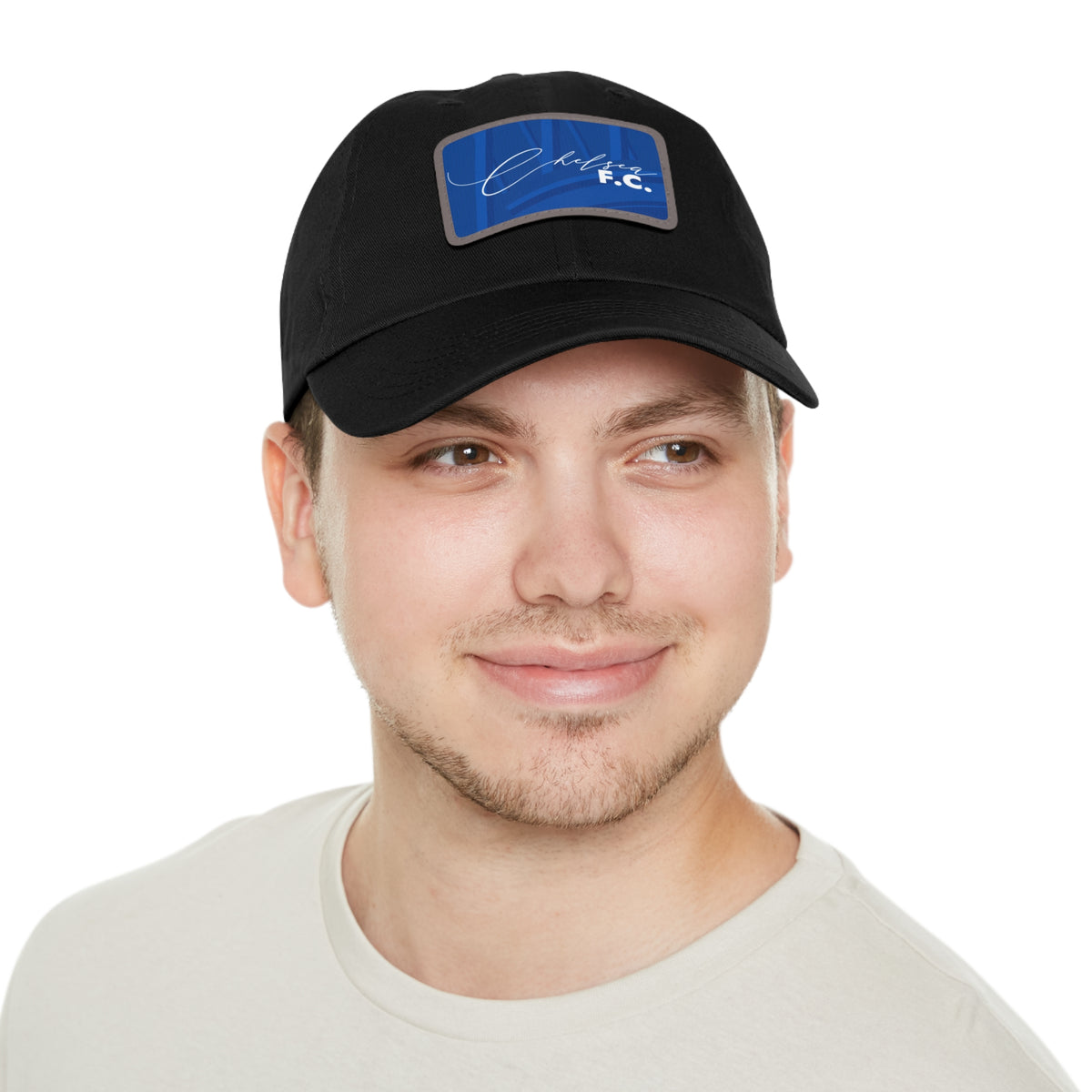 Chelsea FC 25/26 Home Kit-Inspired Leather Patch Baseball Hat