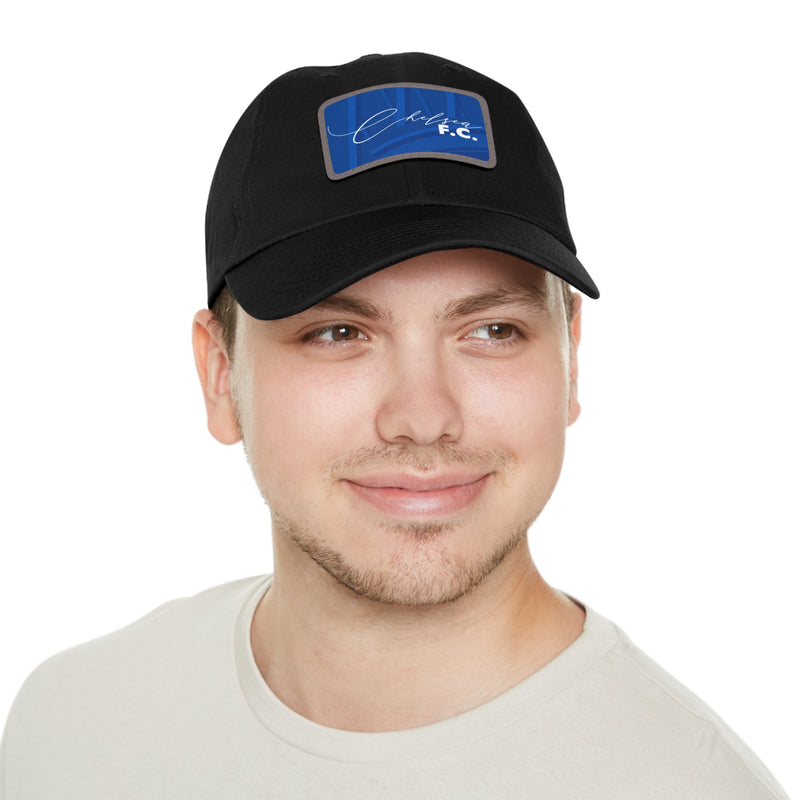 Chelsea FC 25/26 Home Kit-Inspired Leather Patch Baseball Hat