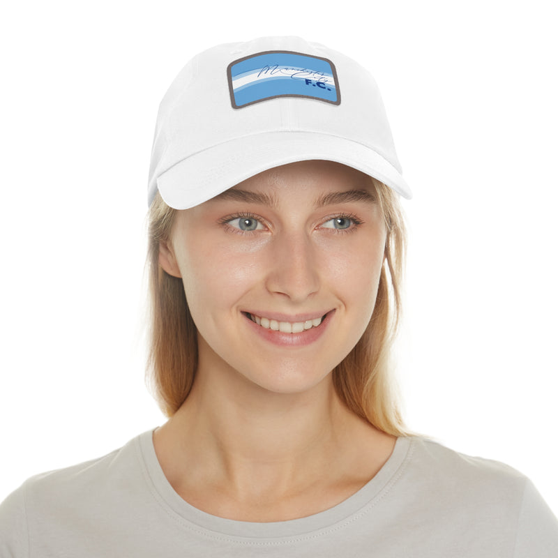 Manchester City FC 25/26 Home Kit-Inspired Leather Patch Baseball Hat