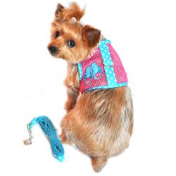 Pink and Blue Flip Flop Cool Mesh Harness with Leash - Under the Sea Collection