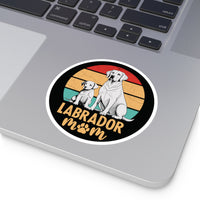 Labrador Retriever Mom Retro 4" Round Stickers, Indoor\Outdoor