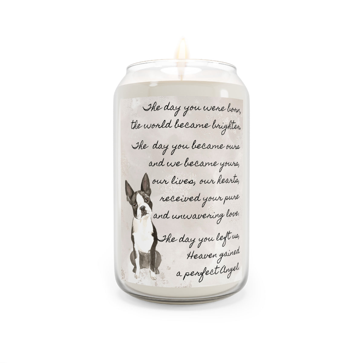The Day Boston Terrier Pet Memorial Scented Candle, 13.75oz