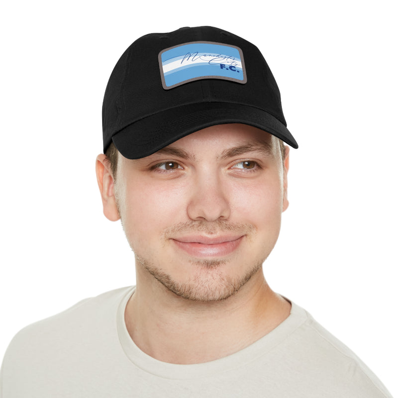 Manchester City FC 25/26 Home Kit-Inspired Leather Patch Baseball Hat