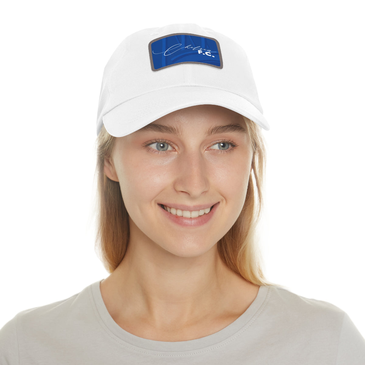 Chelsea FC 25/26 Home Kit-Inspired Leather Patch Baseball Hat
