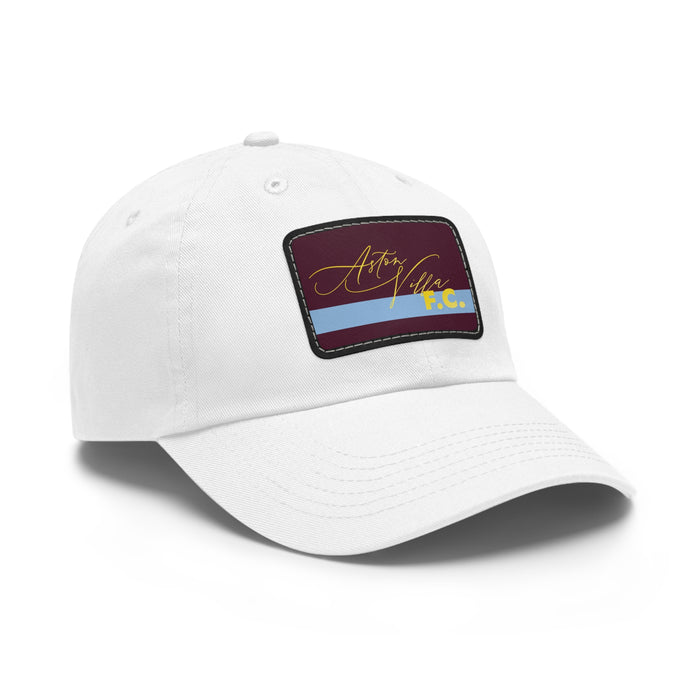 Aston Villa FC 25/26 Home Kit-Inspired Leather Patch Baseball Hat