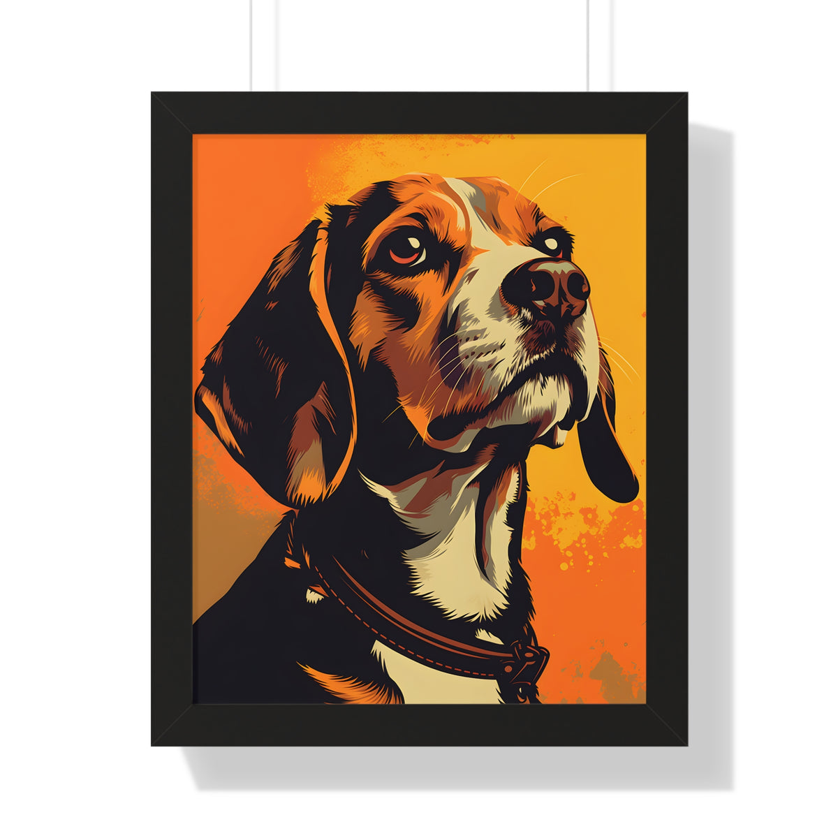 Beagle Pop-Art Retro Framed Print