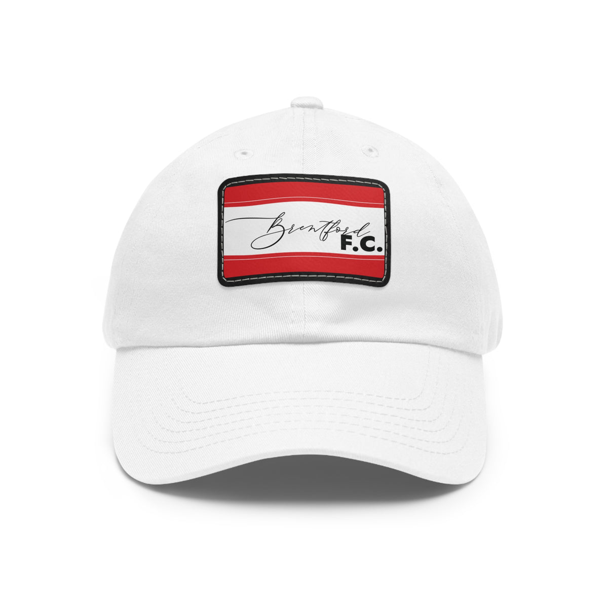 Brentford FC 25/26 Home Kit-Inspired Leather Patch Baseball Hat