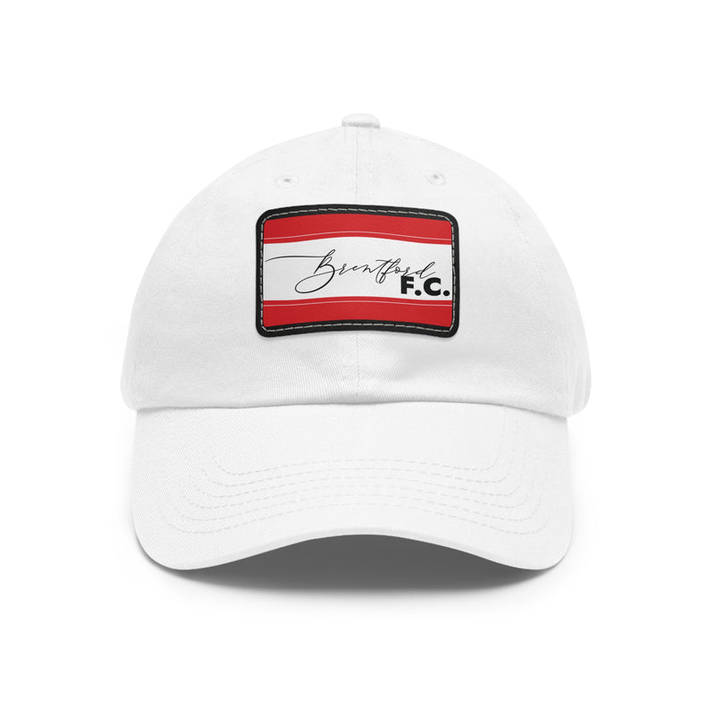 Brentford FC 25/26 Home Kit-Inspired Leather Patch Baseball Hat