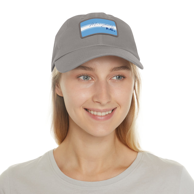 Manchester City FC 25/26 Home Kit-Inspired Leather Patch Baseball Hat