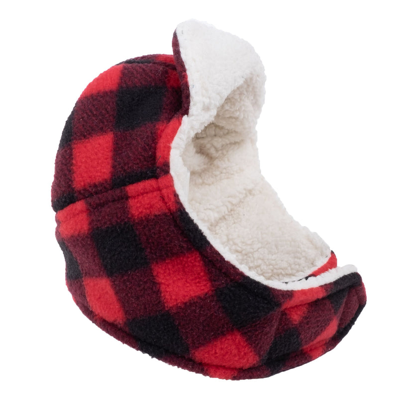 Aviator Hat Red Buffalo Plaid Fleece