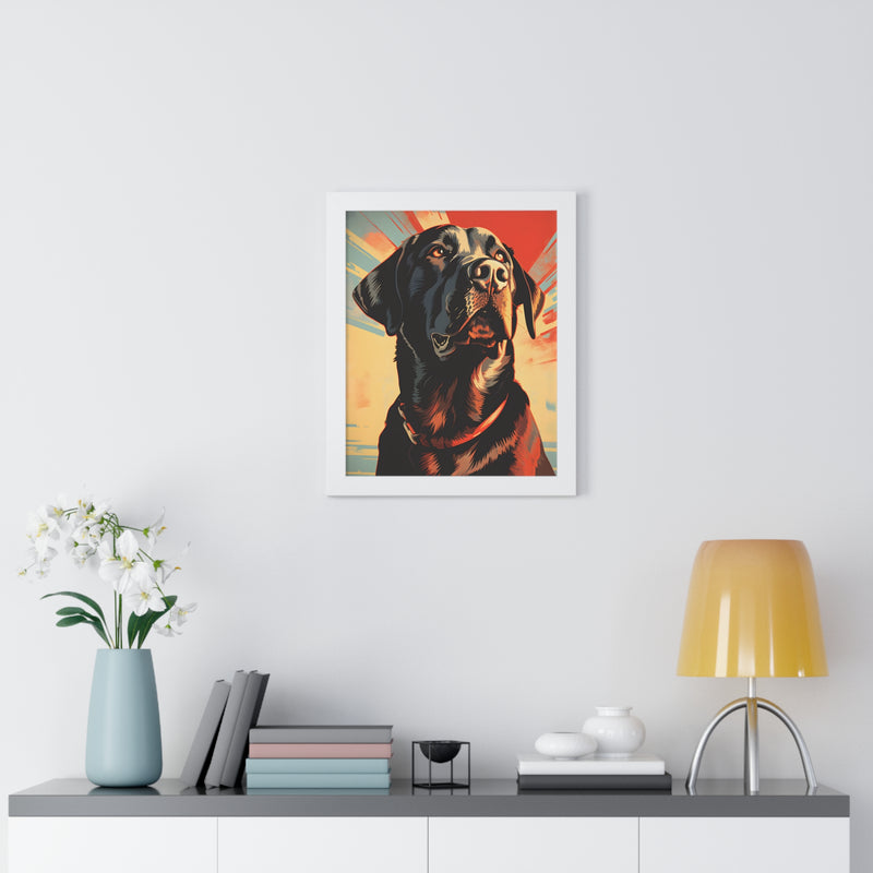 Labrador Retriever Pop-Art Retro Framed Print