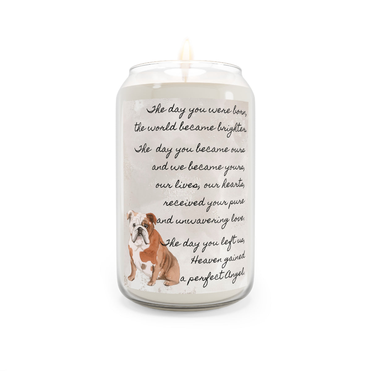 The Day English Bulldog Pet Memorial Scented Candle, 13.75oz