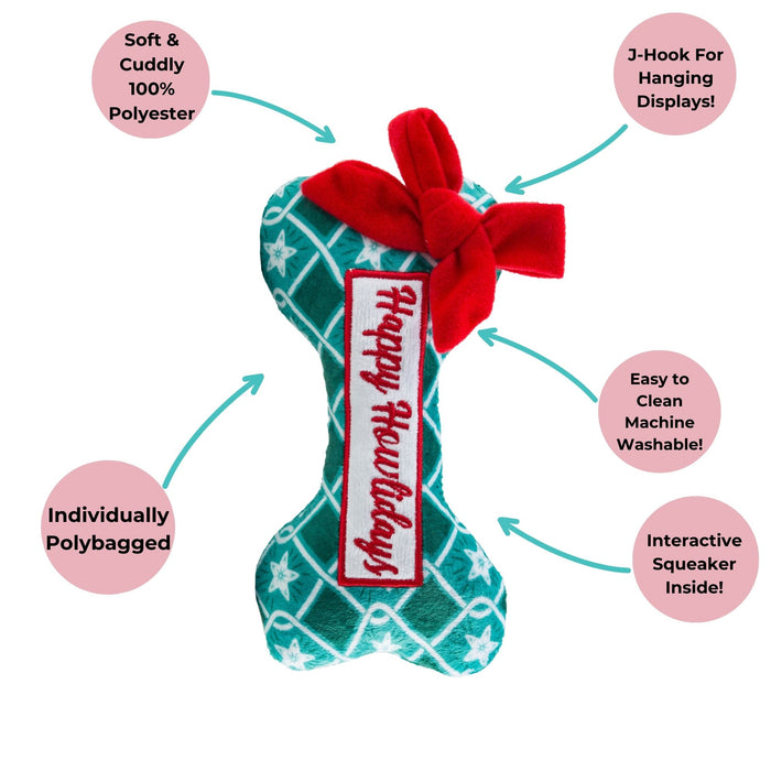 Happy Howlidays Puppermint Bone Plush Toy