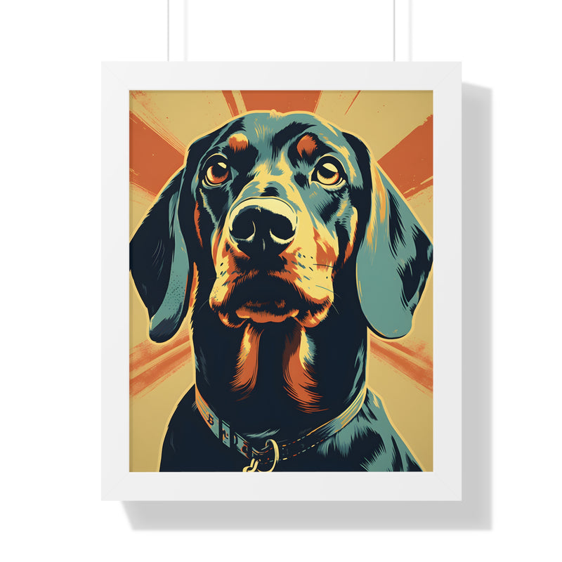 Dachshund Pop-Art Retro Framed Print