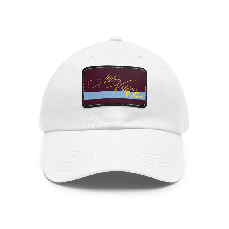 Aston Villa FC 25/26 Home Kit-Inspired Leather Patch Baseball Hat
