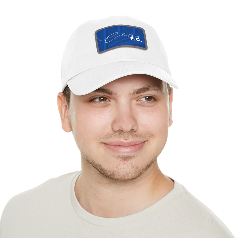 Chelsea FC 25/26 Home Kit-Inspired Leather Patch Baseball Hat