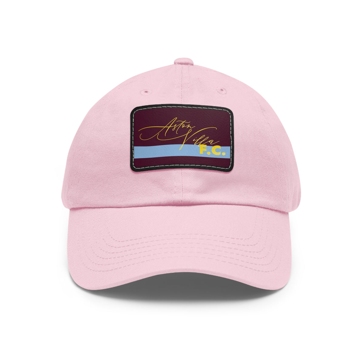 Aston Villa FC 25/26 Home Kit-Inspired Leather Patch Baseball Hat
