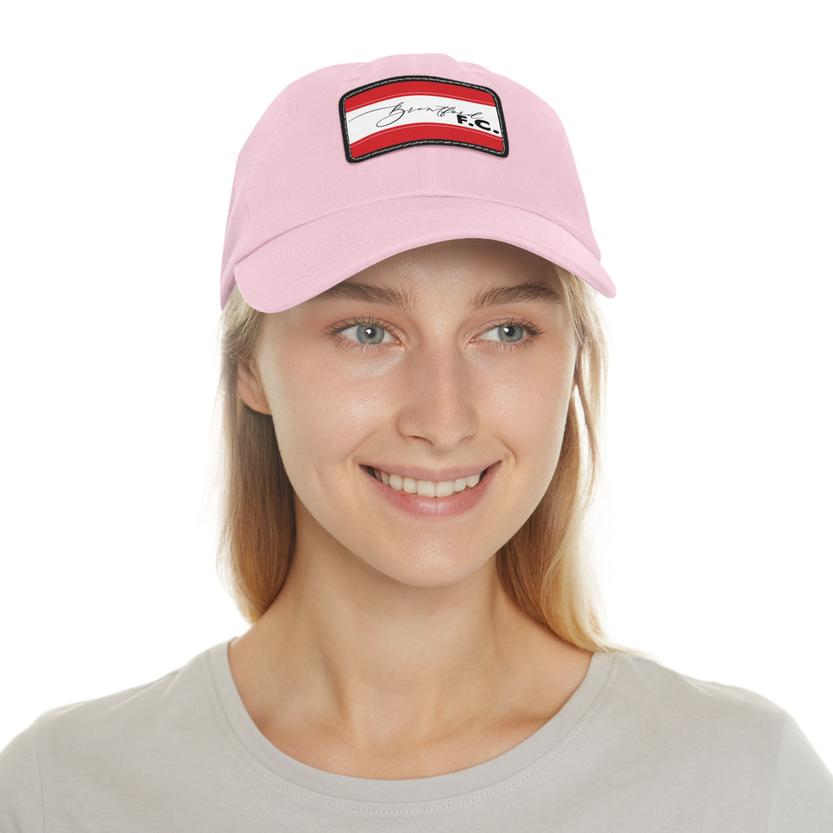 Brentford FC 25/26 Home Kit-Inspired Leather Patch Baseball Hat