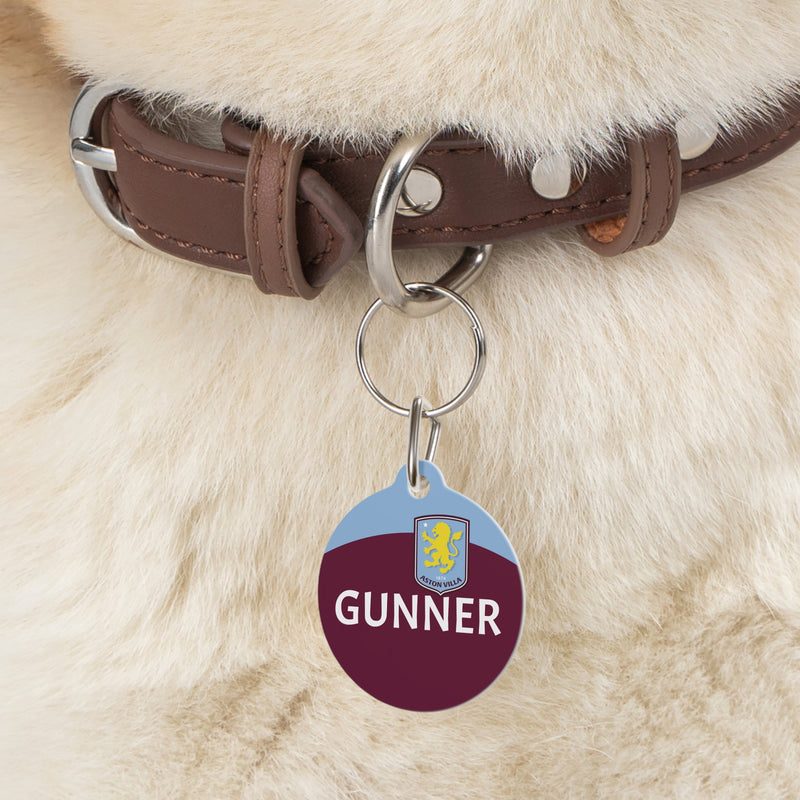 Aston Villa FC 24/25 Kit Inspired Personalized Pet Tag