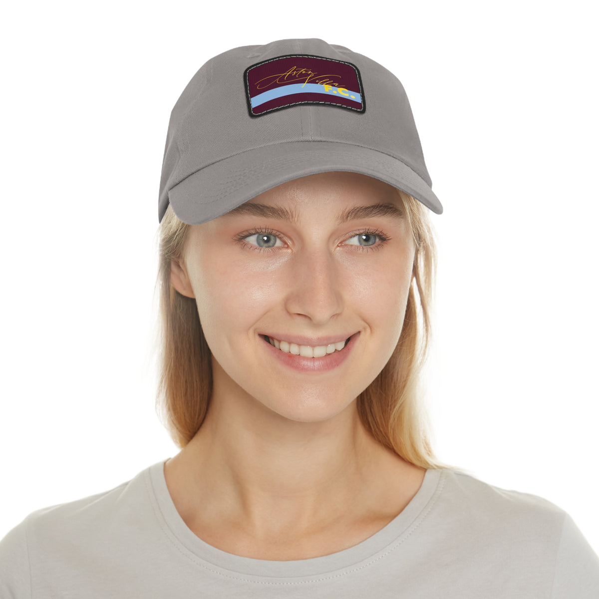 Aston Villa FC 25/26 Home Kit-Inspired Leather Patch Baseball Hat