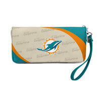 Miami Dolphins Curve Zip Organizer Wallet