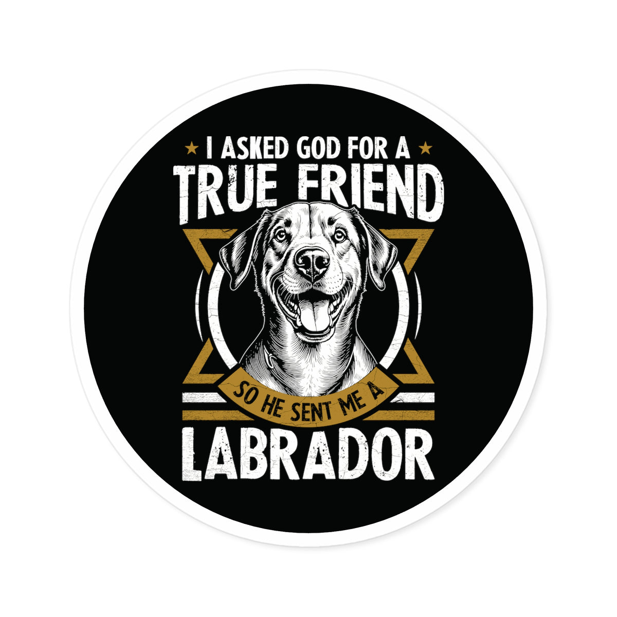 Labrador Retriever Answered Prayer 4" Round Stickers, Indoor\Outdoor