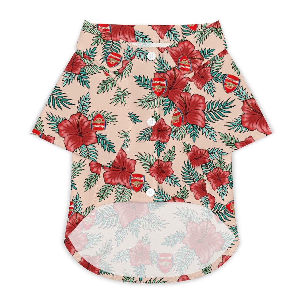 Arsenal FC 25/26 Team-Inspired Pet Hawaiian Shirt - for SMALL PETS