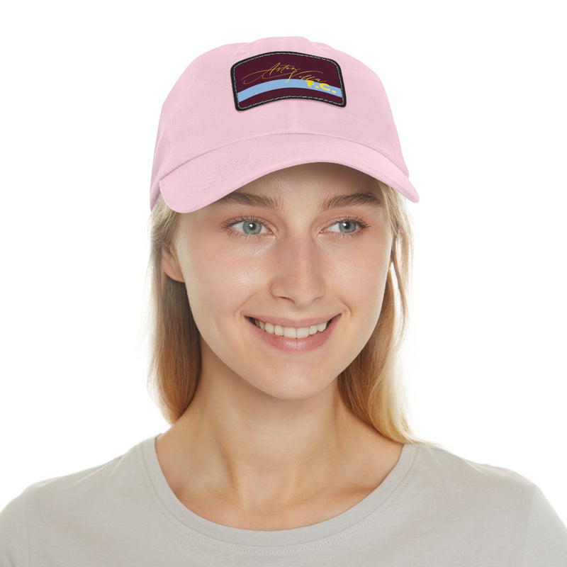 Aston Villa FC 25/26 Home Kit-Inspired Leather Patch Baseball Hat