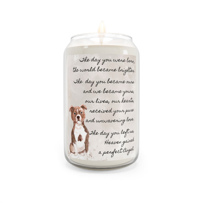 The Day Staffordshire Bull Terrier Brown Pet Memorial Scented Candle, 13.75oz