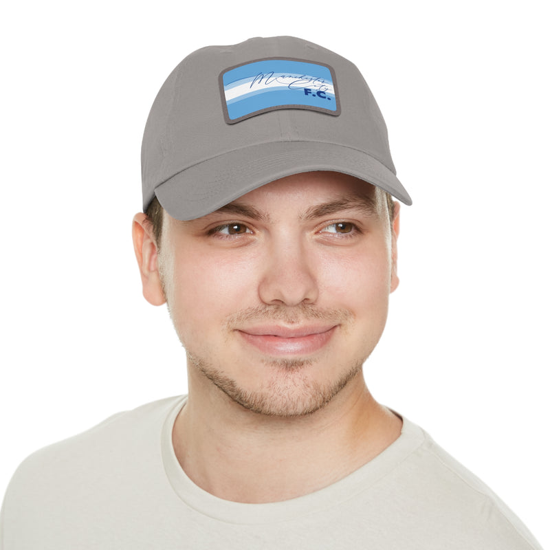 Manchester City FC 25/26 Home Kit-Inspired Leather Patch Baseball Hat