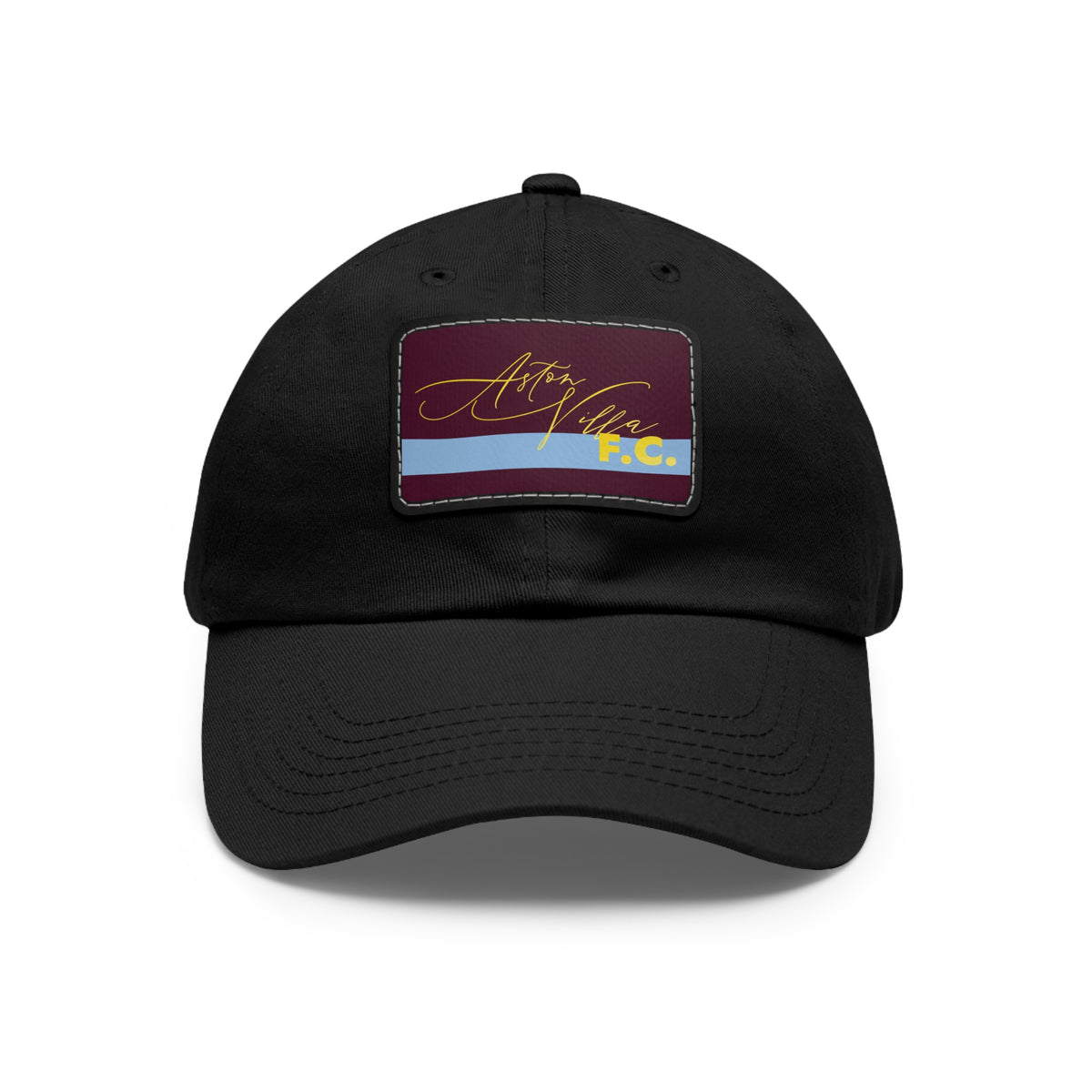 Aston Villa FC 25/26 Home Kit-Inspired Leather Patch Baseball Hat