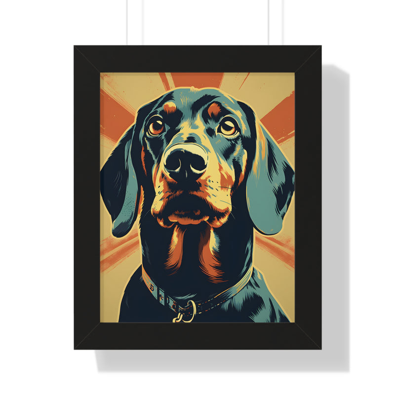 Dachshund Pop-Art Retro Framed Print