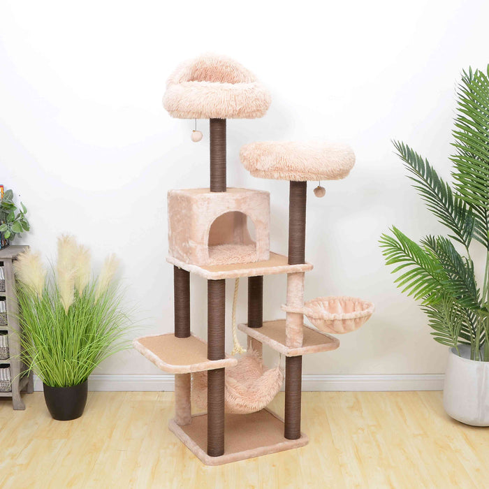 Catry Meerkat Cat Tree 7 Level Cream Tower