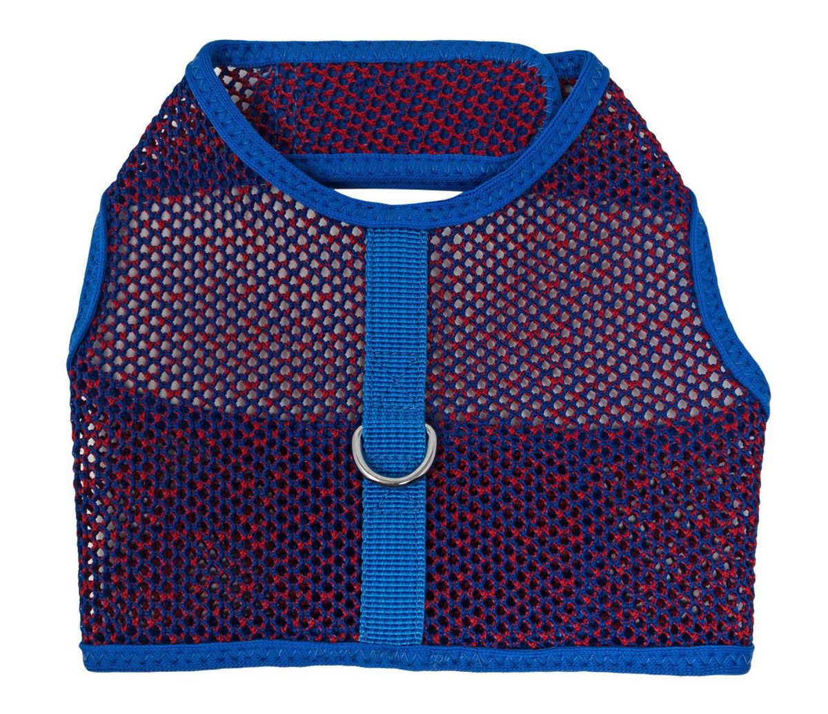 Active Mesh Pet Harness with Leash - Blue and Red