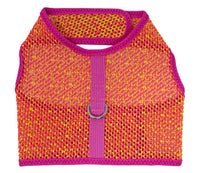 Active Mesh Pet Harness with Leash - Pink and Yellow