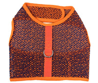 Active Mesh Pet Harness with Leash - Orange and Blue