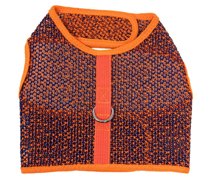 Active Mesh Pet Harness with Leash - Orange and Blue