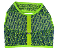 Active Mesh Pet Harness with Leash - Neon Green and Blue