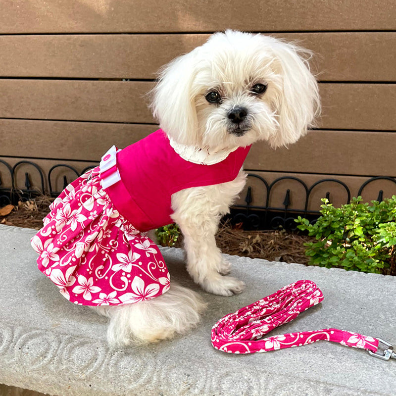 Pink Hibiscus Dress with Leash