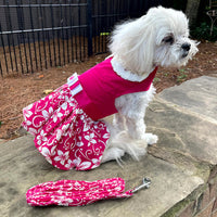 Pink Hibiscus Dress with Leash