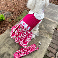 Pink Hibiscus Dress with Leash