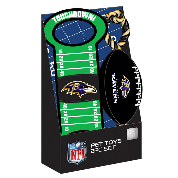 Baltimore Ravens 2 Piece Dog Toy Gift Set